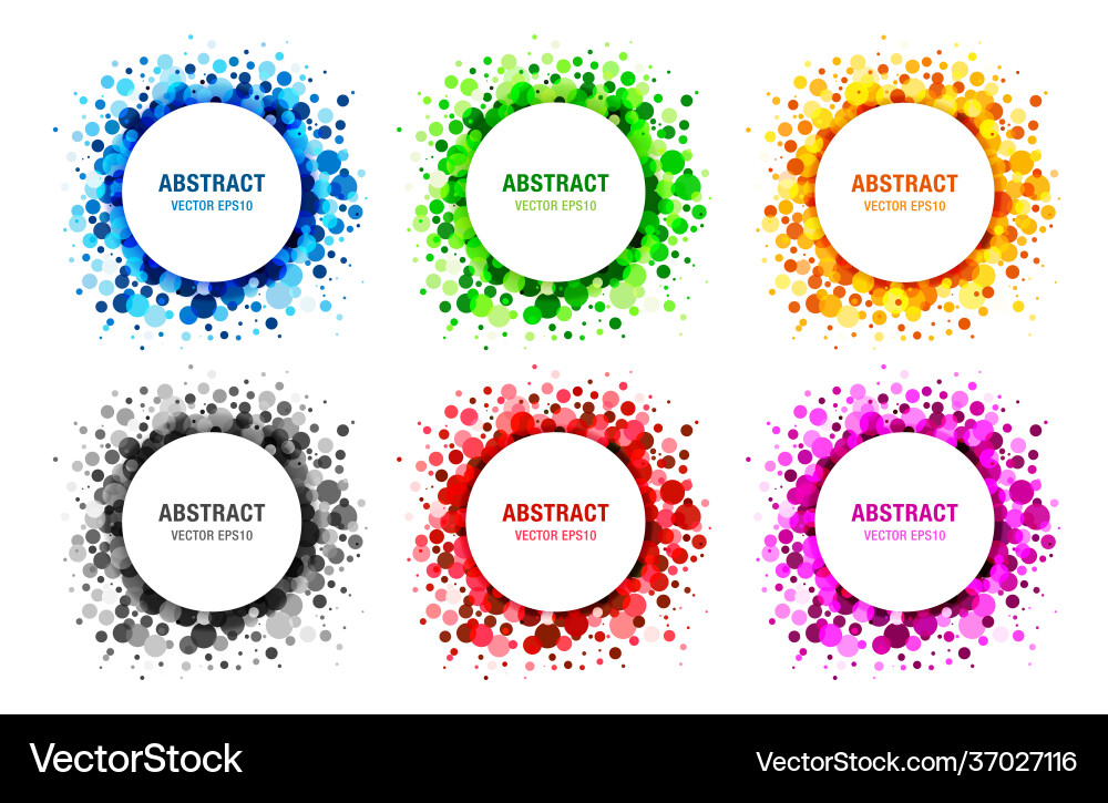Bright abstract circles frames set design element Bright abstract circles frames set design element vector image