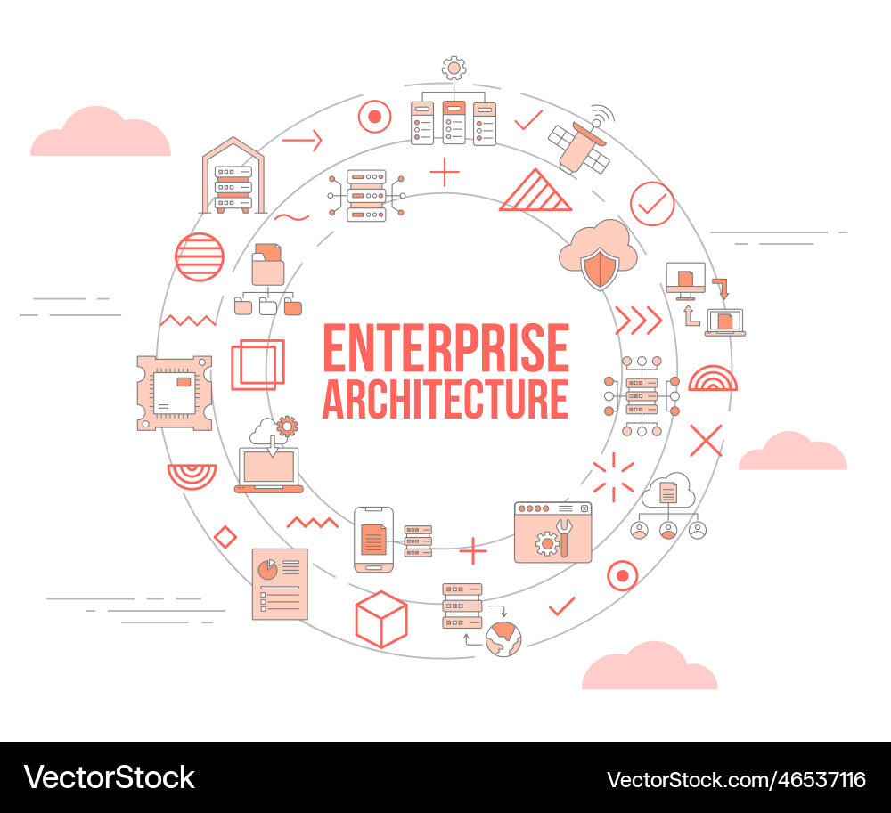 Enterprise Architecture Icon Set vector image