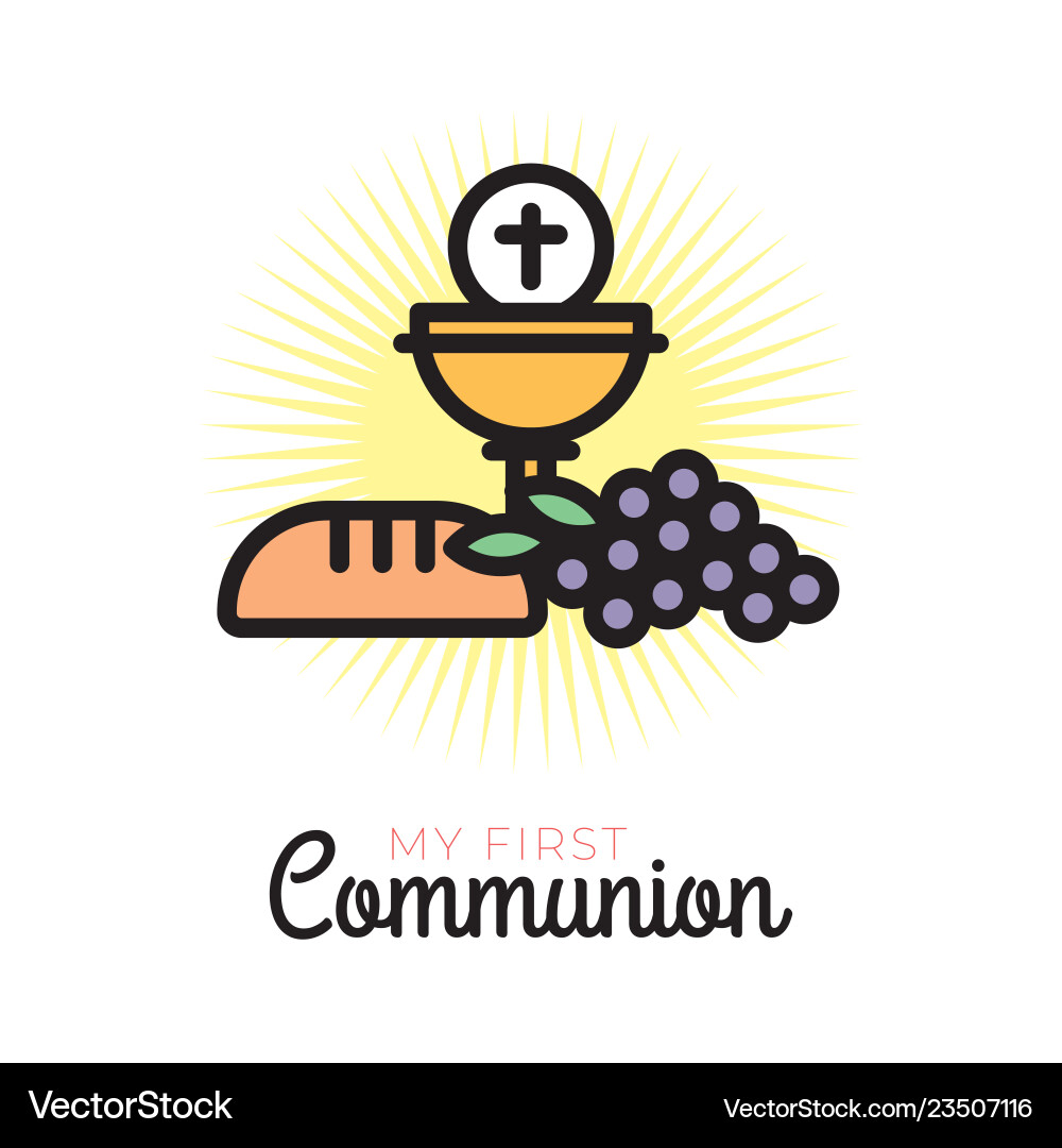 First communion symbols for a nice invitation First communion symbols for a nice invitation vector image