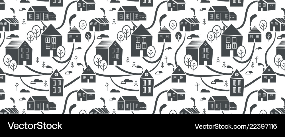 Northern town background and pattern for winter Northern town background and pattern for winter vector image