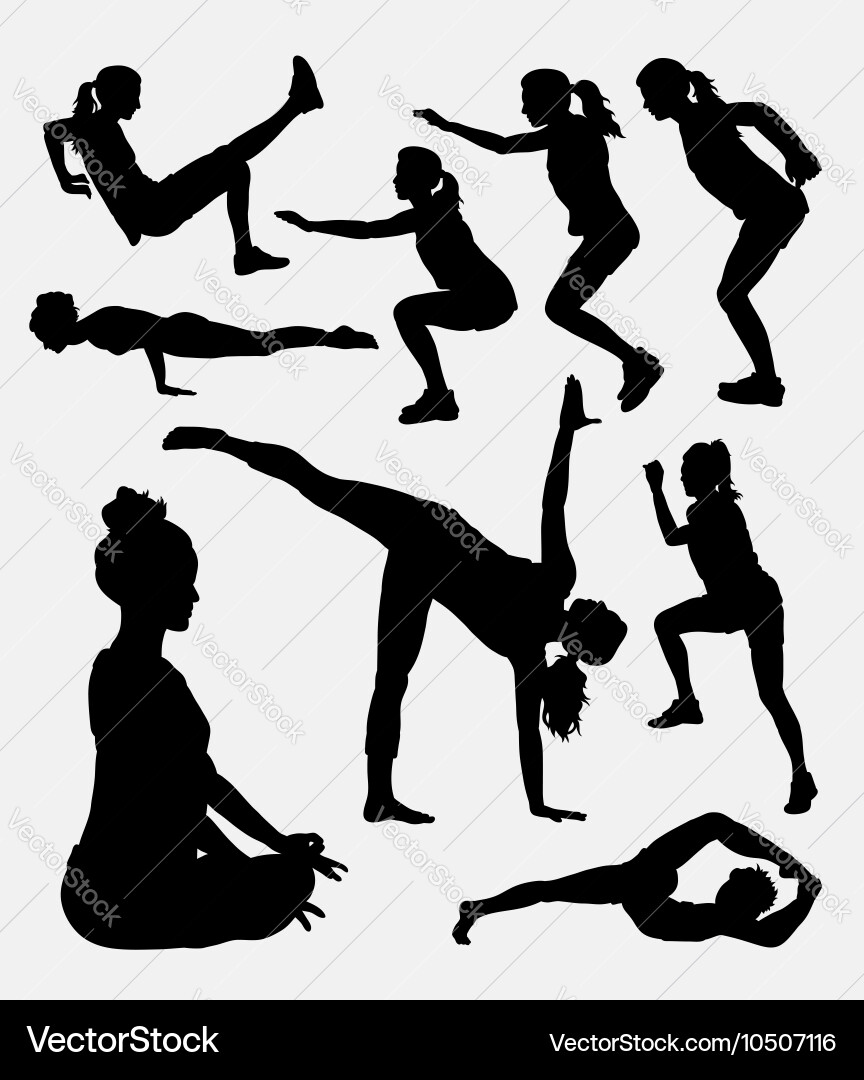 Sport Silhouette People Workout vector image