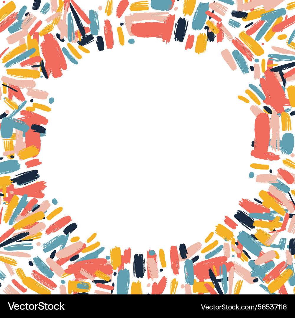 Vibrant brushstrokes creating dynamic frame Vibrant brushstrokes creating dynamic frame vector image