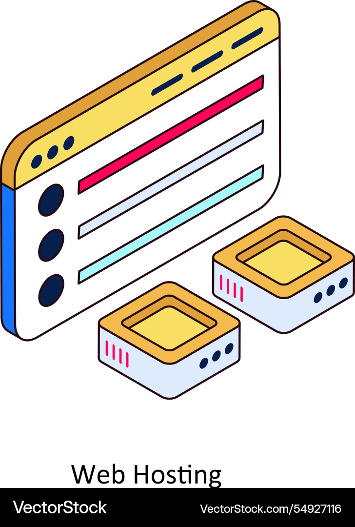 Web hosting isometric filled Vector Image