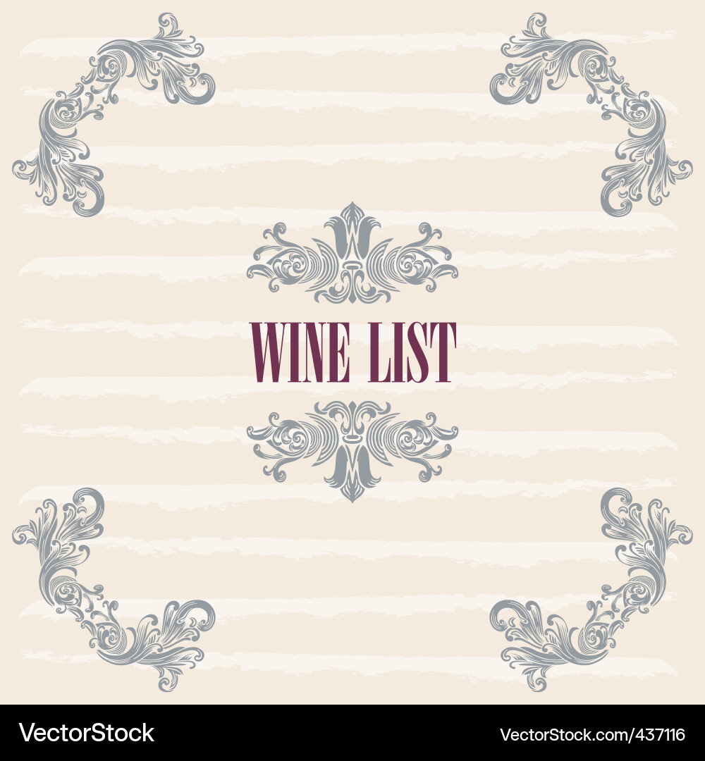 Wine list03 Vector Image