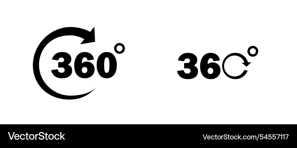 360 degrees icon set rotation and angle of views 360 degrees icon set rotation and angle of views vector image