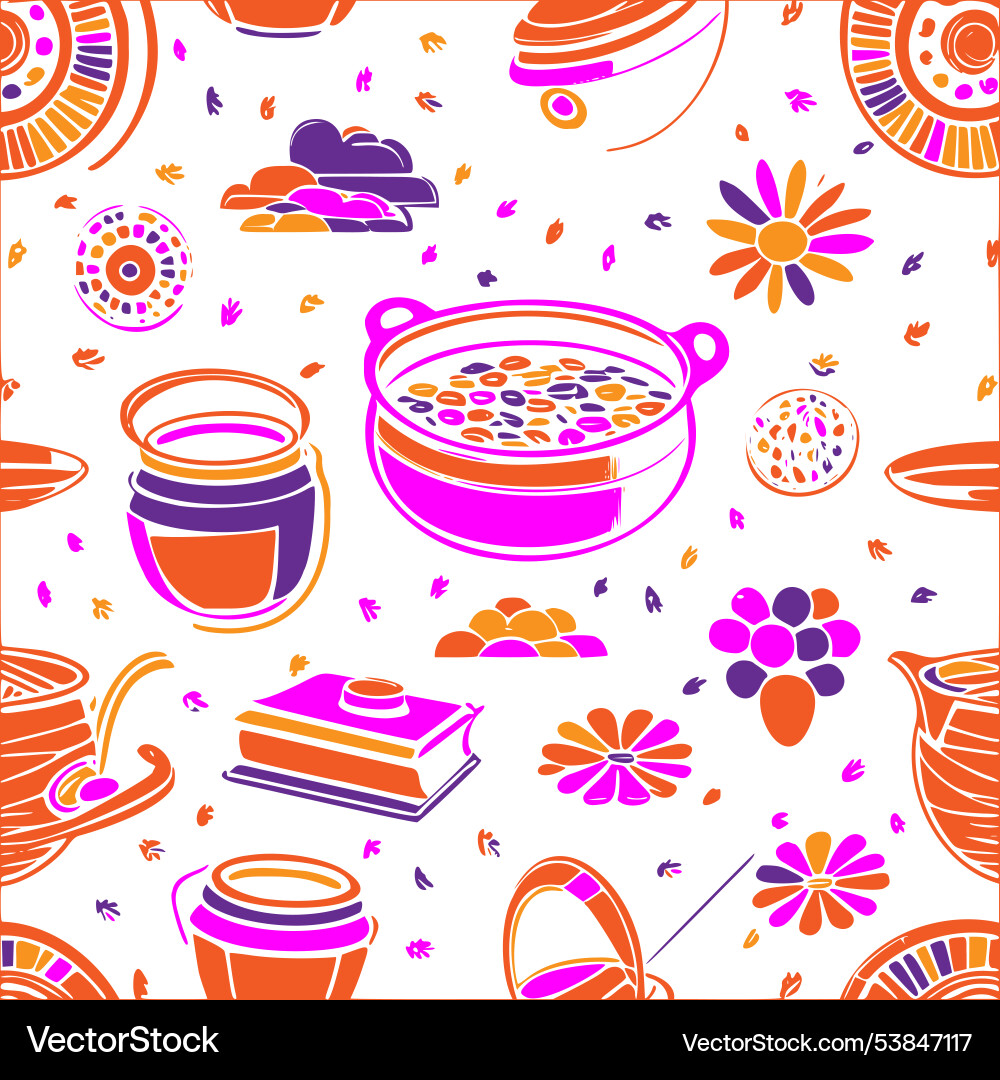 Cauldron abstract pattern seamless Vector Image