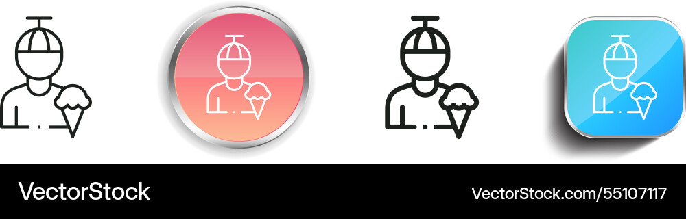 Kid icon thin linear regular and button style vector image