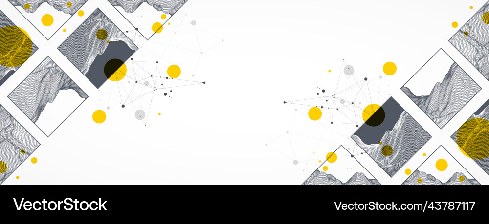 Modern science or technology elements in square Modern science or technology elements in square vector image