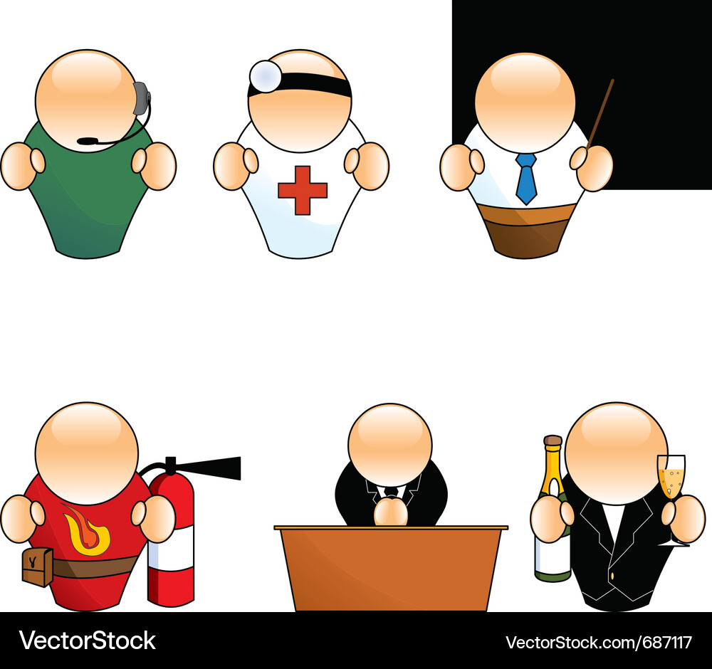 People Job Icons Set Vector Image
