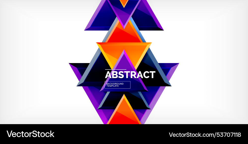 Abstract background - colorful triangles with 3d Vector Image