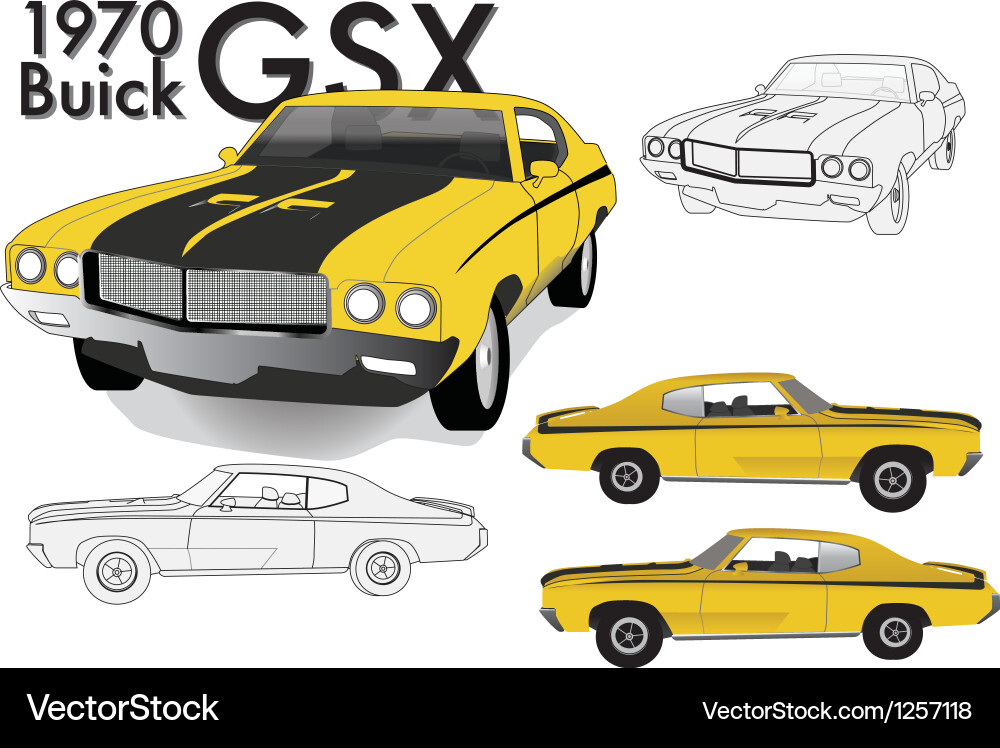 Buick GSX 1970 Muscle Car Vector Image
