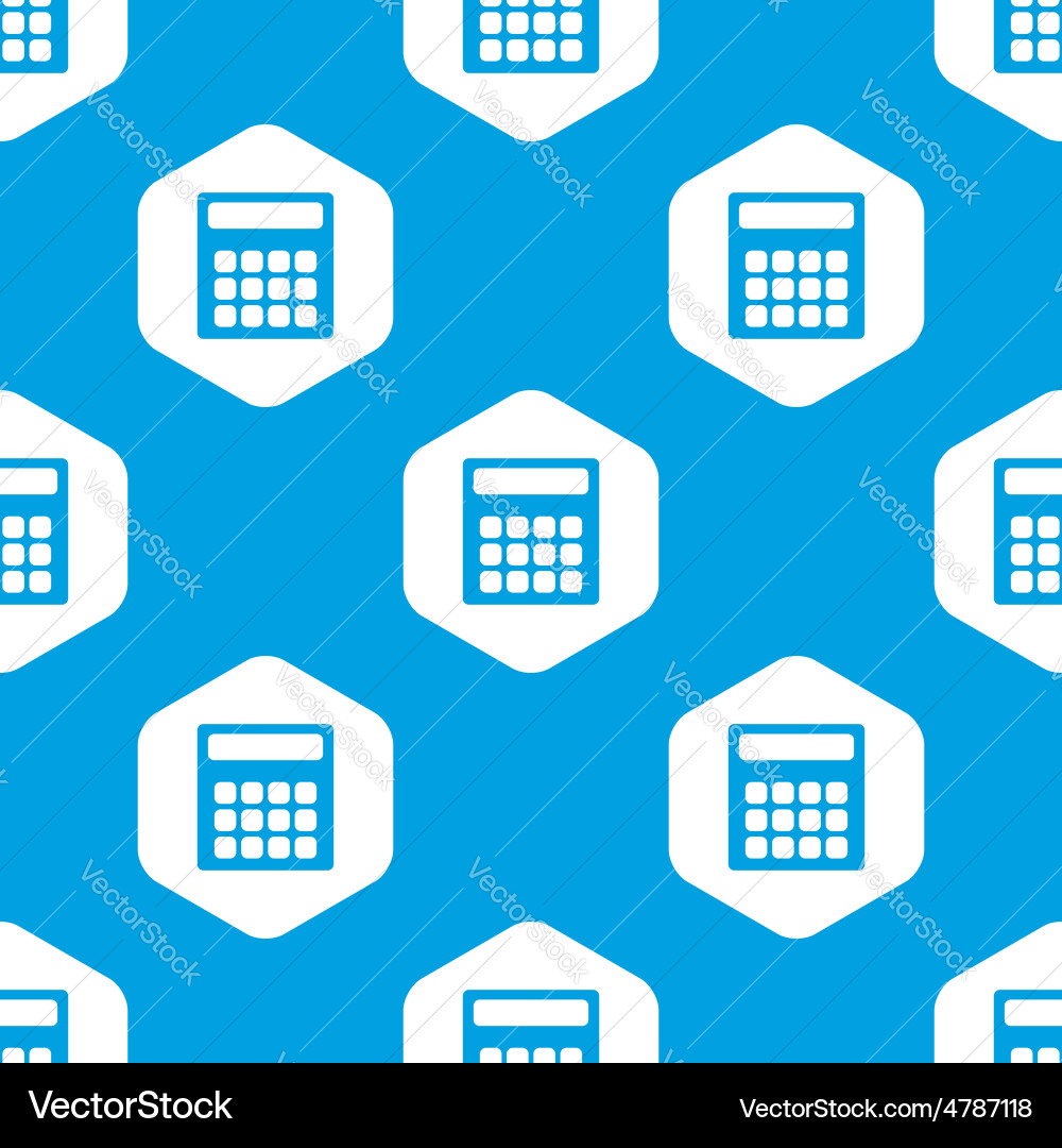 Calculator hexagon pattern vector image