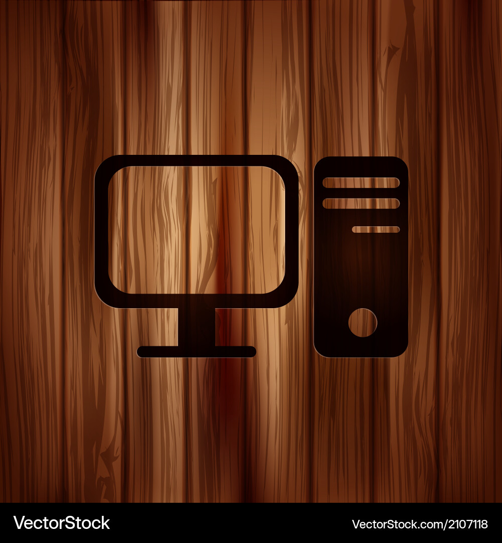 Computer web icon vector image