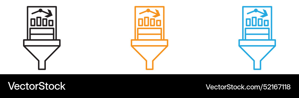 Data filtering icon logo set collection for web vector image