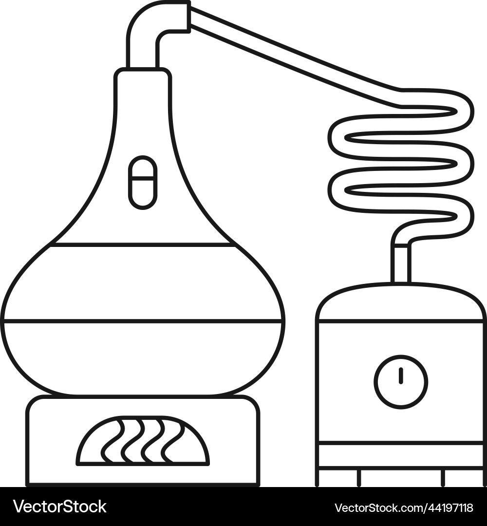 Distillation icon beverage production process Distillation icon beverage production process vector image