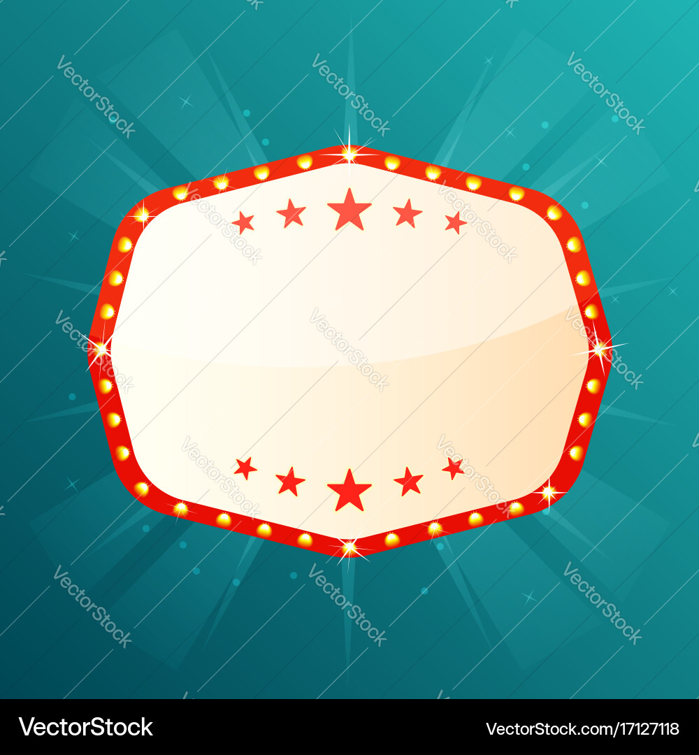 Empty retro banner with space for text vector image