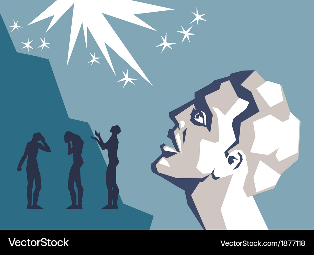 Man looking for answer and finding idea concept Vector Image