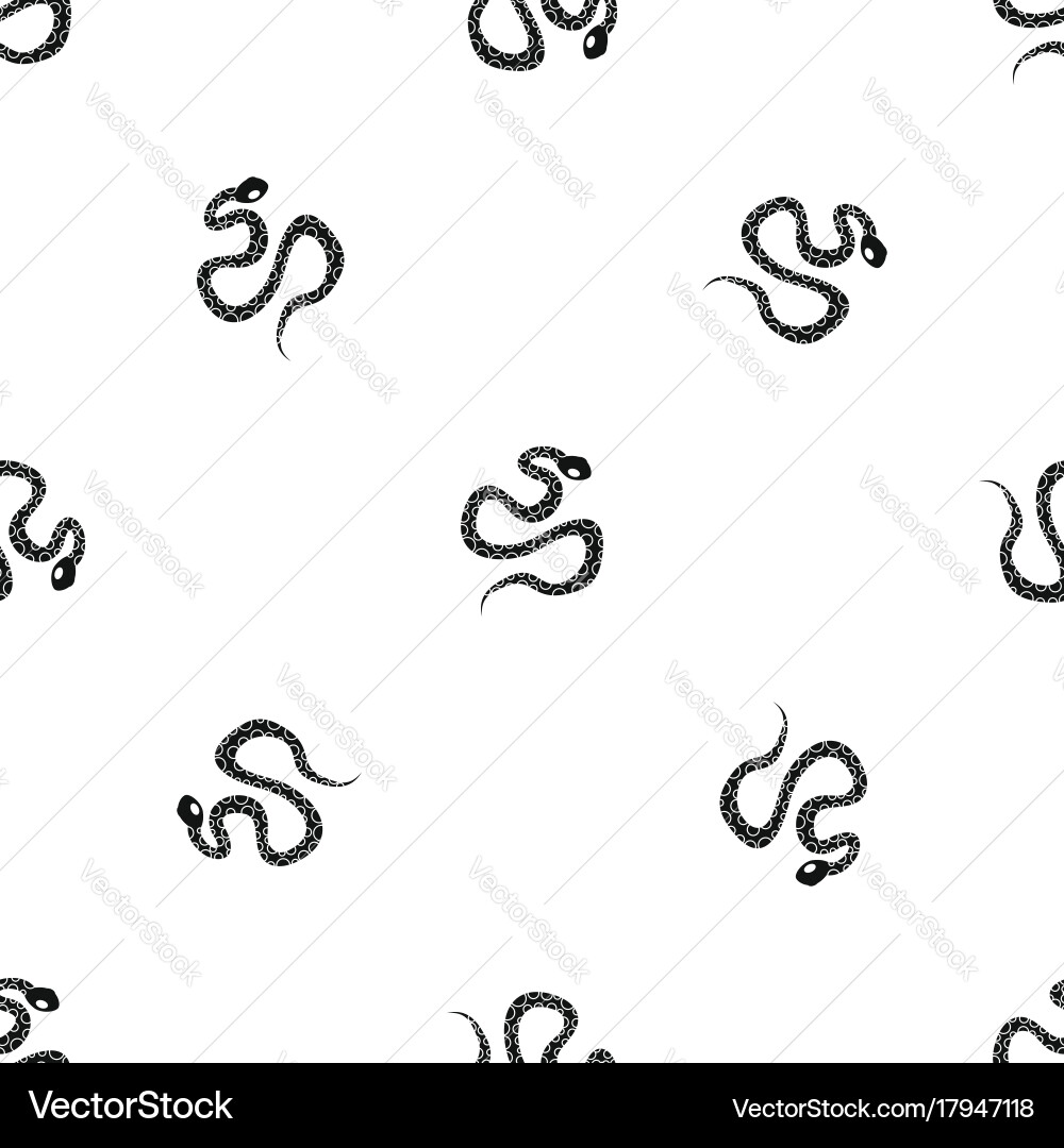 Python snake pattern seamless black vector image