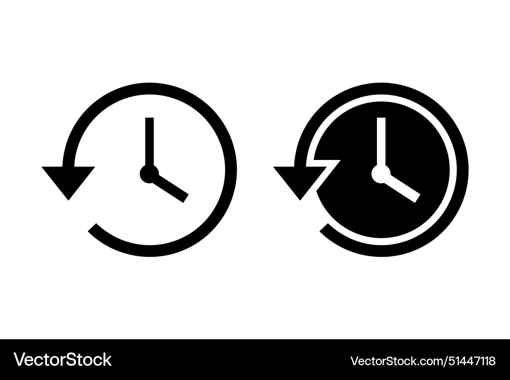 Time clock history icon line and solid style Time clock history icon line and solid style vector image