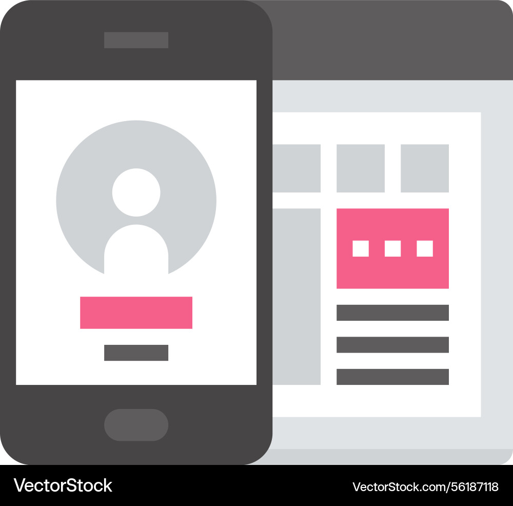 Ui ux development flat web icon Ui ux development flat web icon vector image