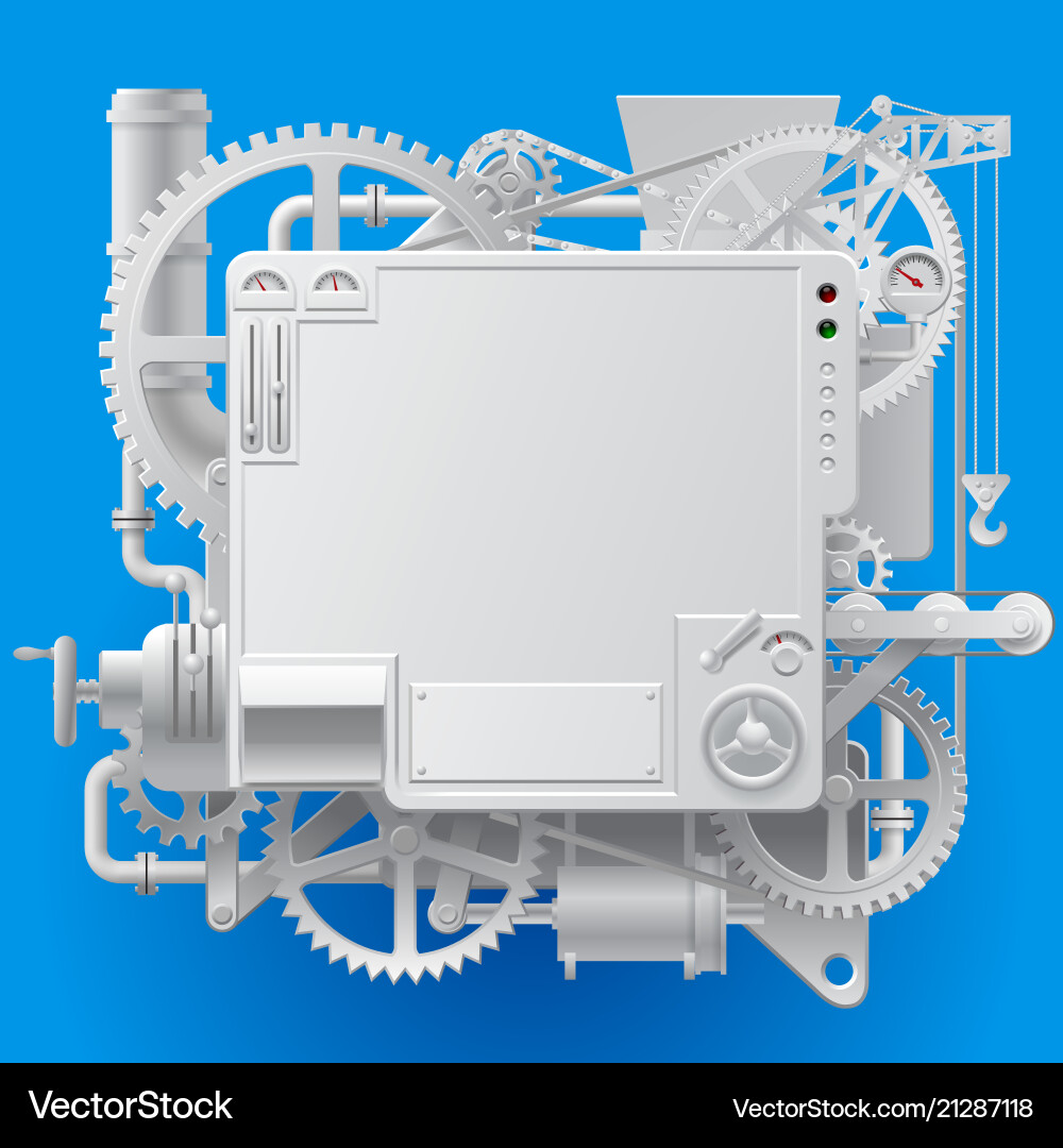 White complex fantastic machine White complex fantastic machine vector image
