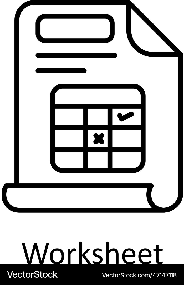 Worksheet Icon - Educational Sheet – Royalty-Free Vector | VectorStock