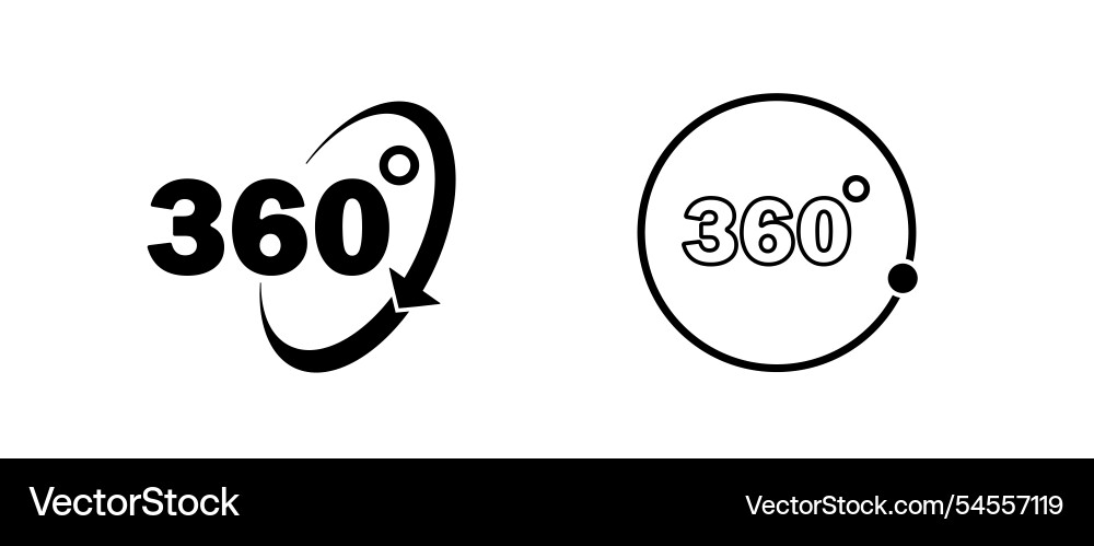 360 degrees icon set rotation and angle of views Vector Image