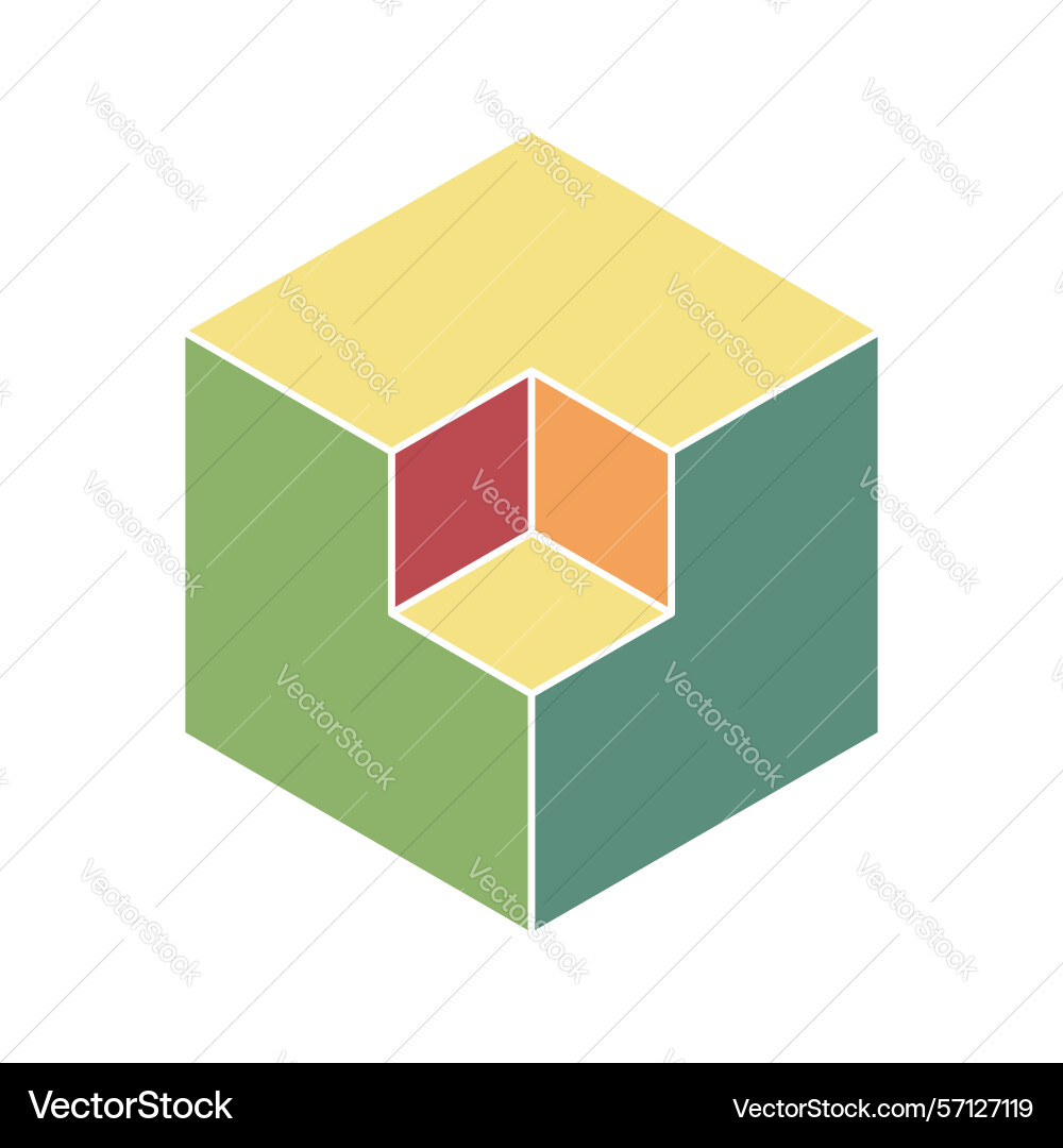 Abstract geometric cube design multicolored Abstract geometric cube design multicolored vector image