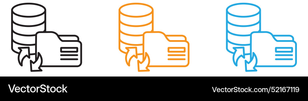Data storage icon logo set collection for web app vector image