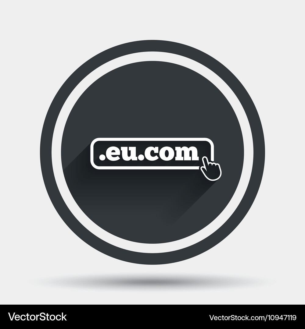 Domain eucom sign icon internet subdomain Vector Image