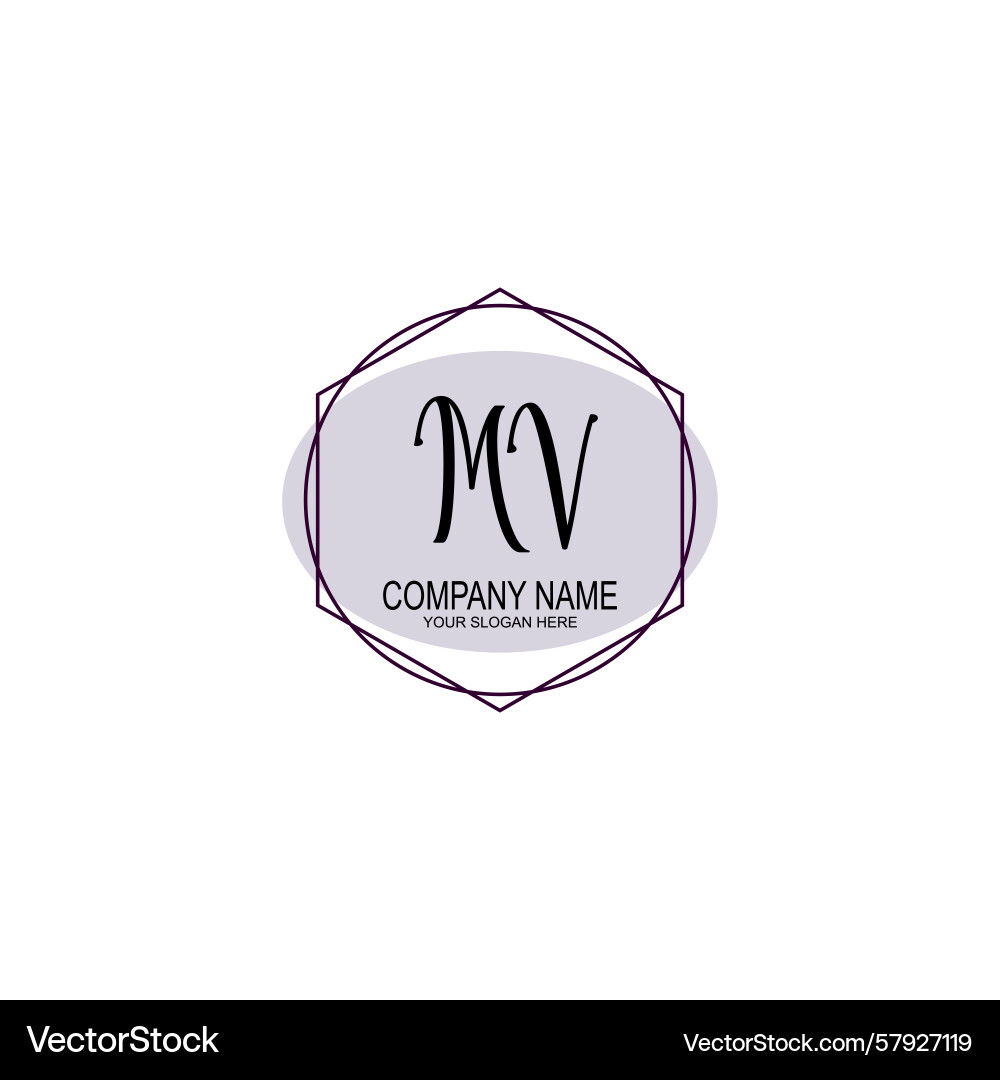 Handwriting logo concepts with initial mv Handwriting logo concepts with initial mv Vector Image