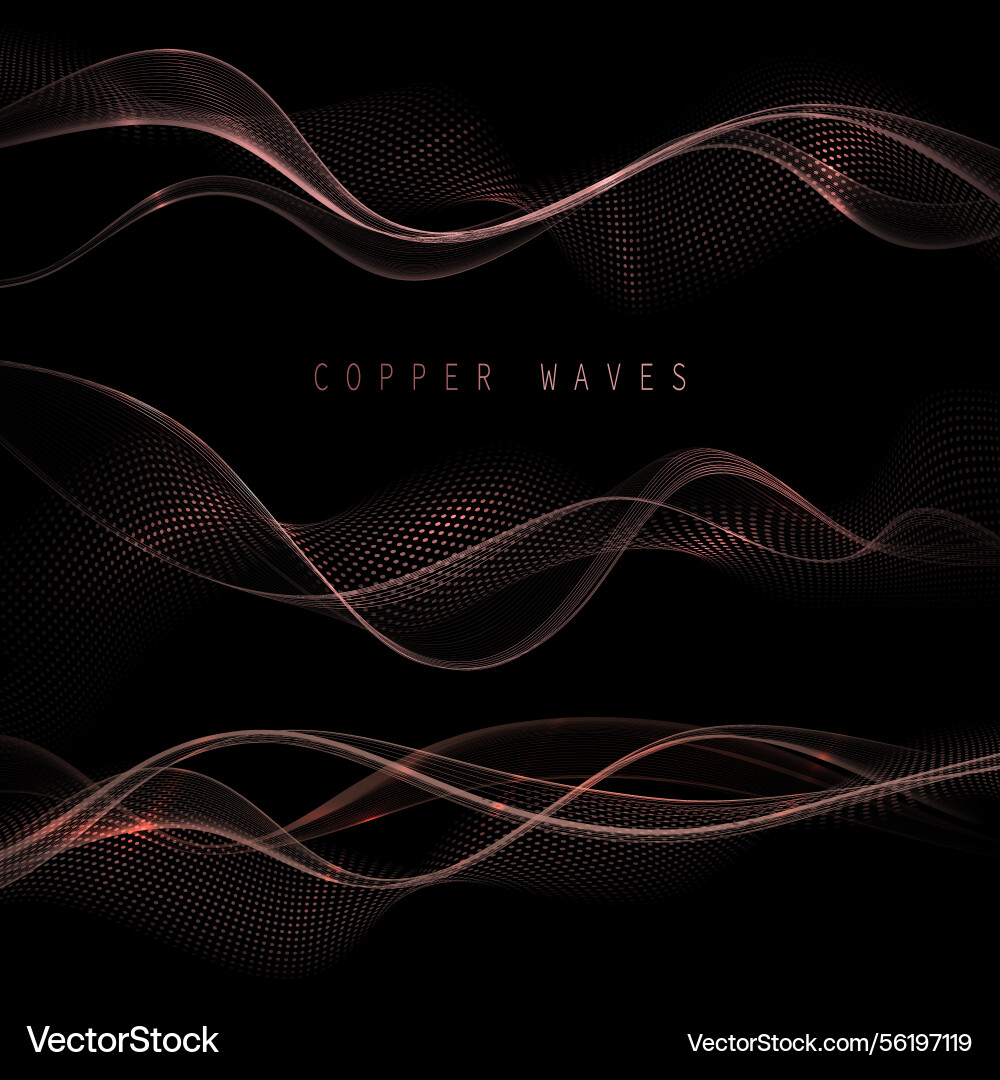 Isolated design components wavy copper patterns Vector Image