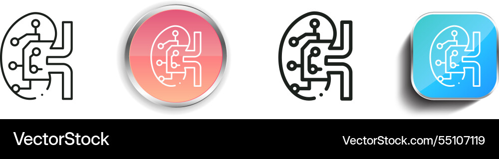 Kidney icon thin linear regular and button style Kidney icon thin linear regular and button style vector image