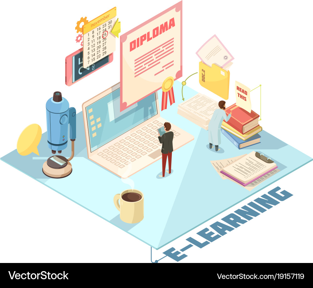 Modern Online Learning Concept Royalty Free Vector Image