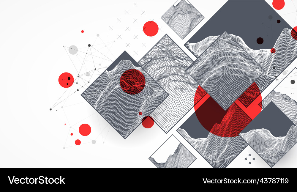 Modern Tech Grid Abstract vector image