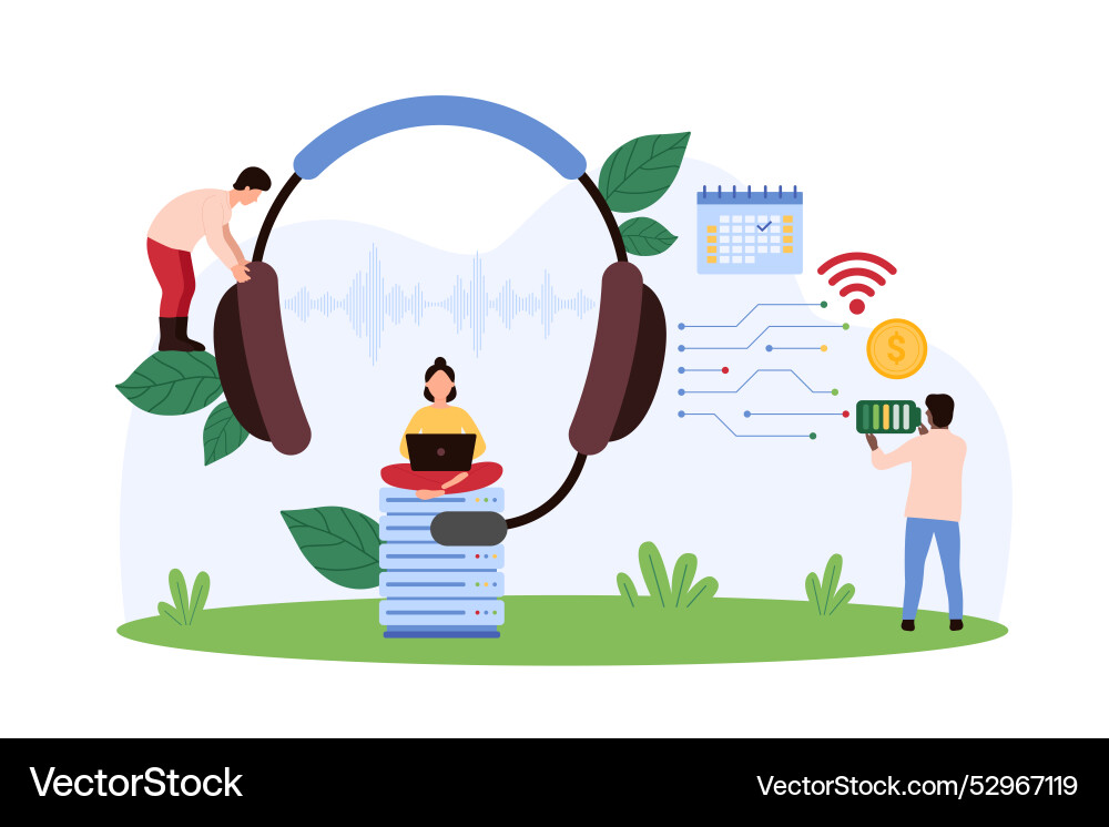 Tech support service call center solution vector image