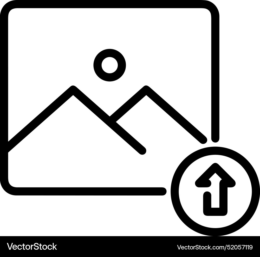 Upload outline icon symbol image Upload outline icon symbol image Vector Image