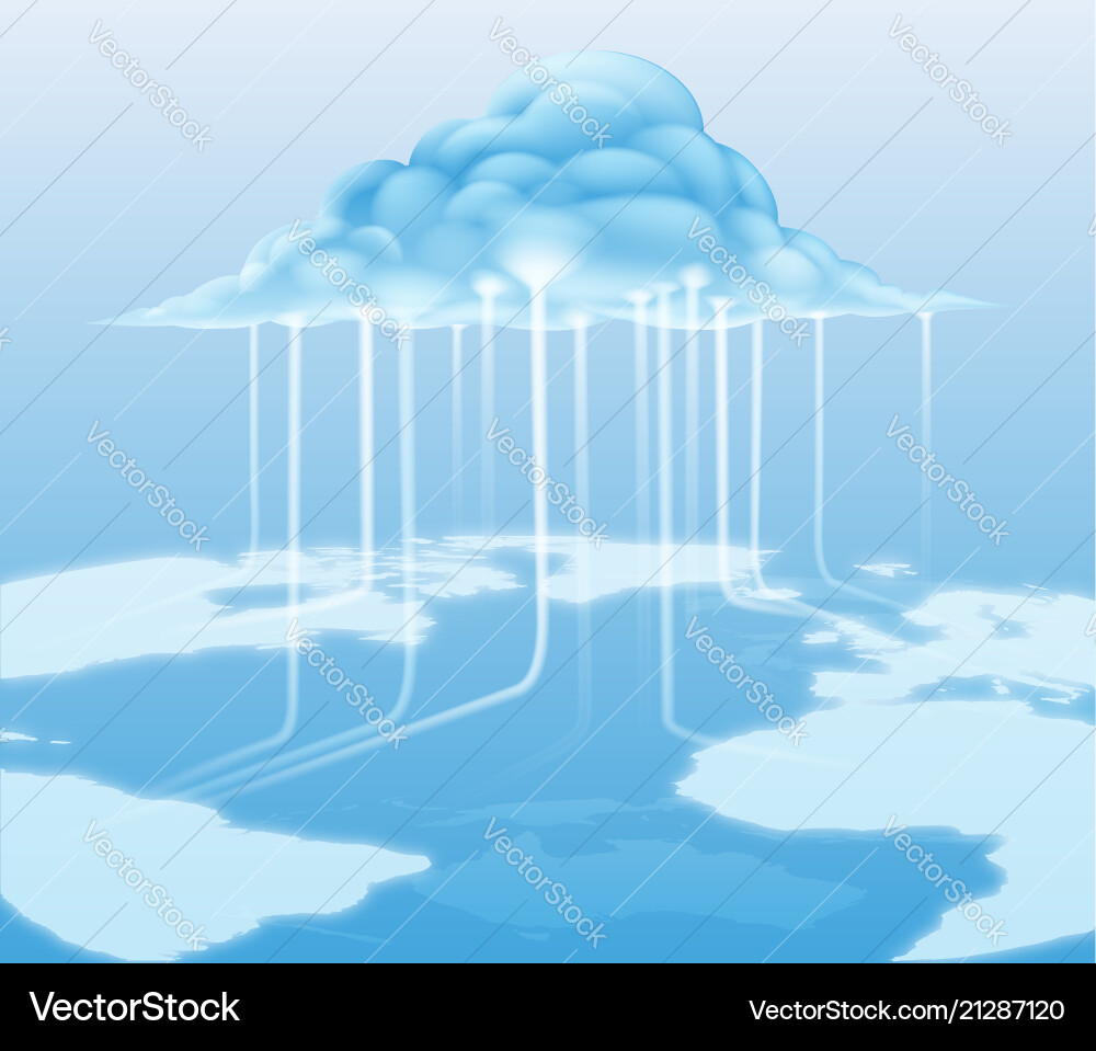 Cloud Computing & Data Flow vector image