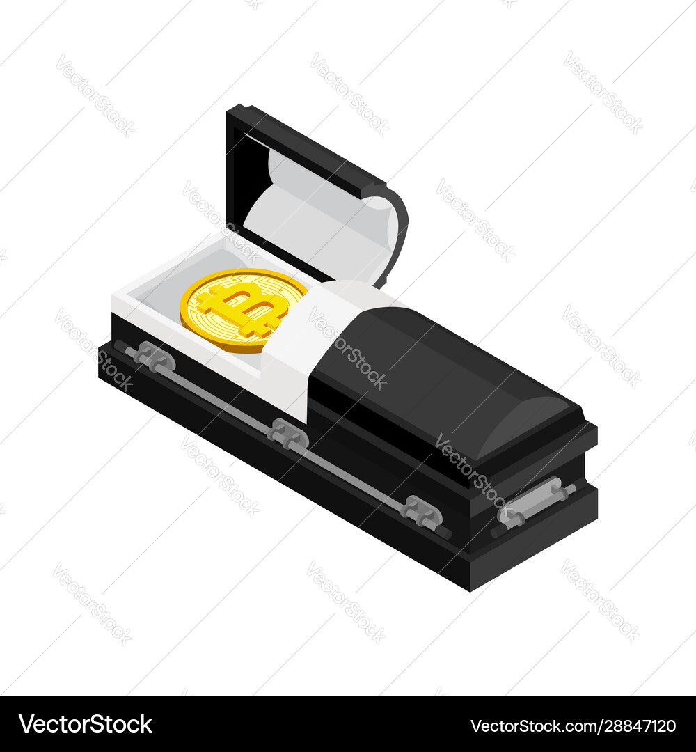 Death bitcoin in coffin rip cryptocurrency – Royalty-Free Vector |  VectorStock