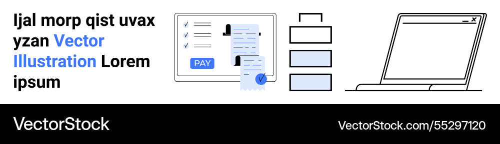 Digital payment processing system with checklist Digital payment processing system with checklist vector image