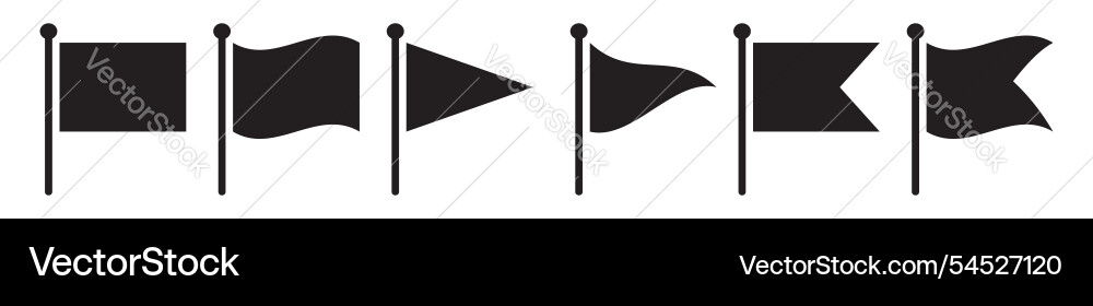 Flags icon set different shapes Flags icon set different shapes vector image