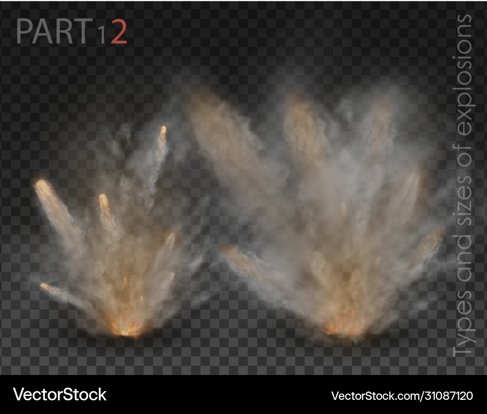 Fog set with different types and sizes Vector Image