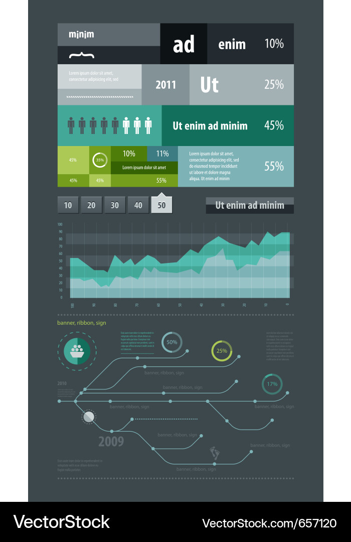 Modern Data Visualization Elements Vector Image