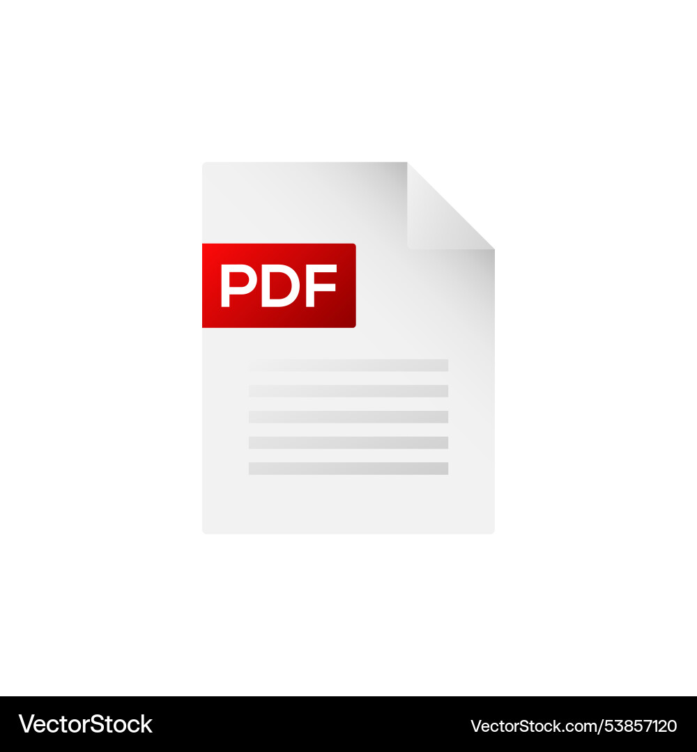 Pdf file document icon text vector image
