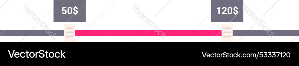 Price Range Slider - Value Change vector image