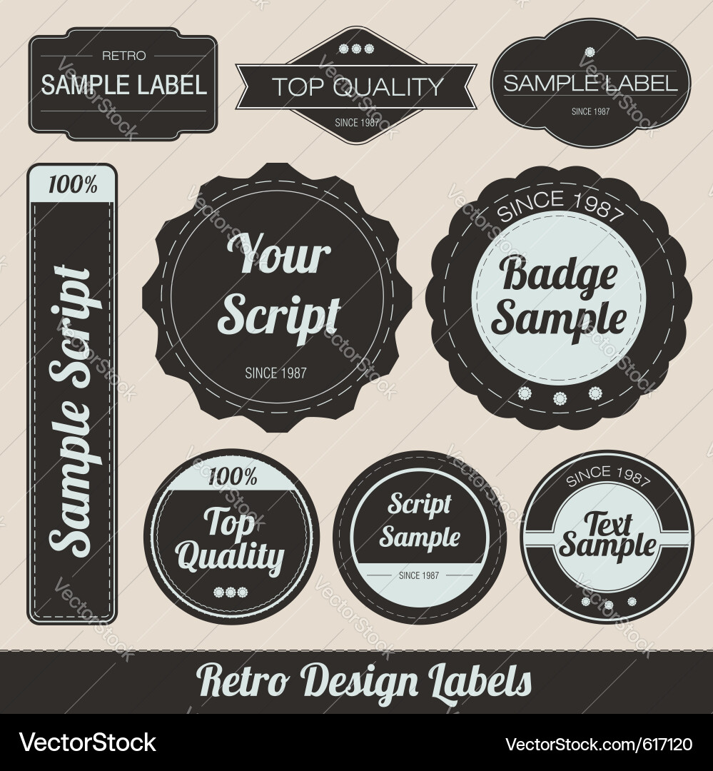 Retro labels Royalty Free Vector Image - VectorStock
