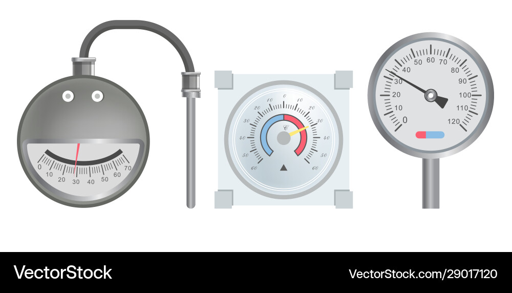 Thermometer Scale and Pointer Icons vector image