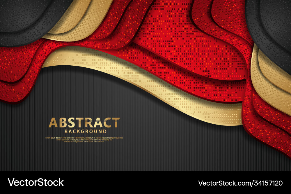 Wave abstract overlap layer on black stripes Vector Image