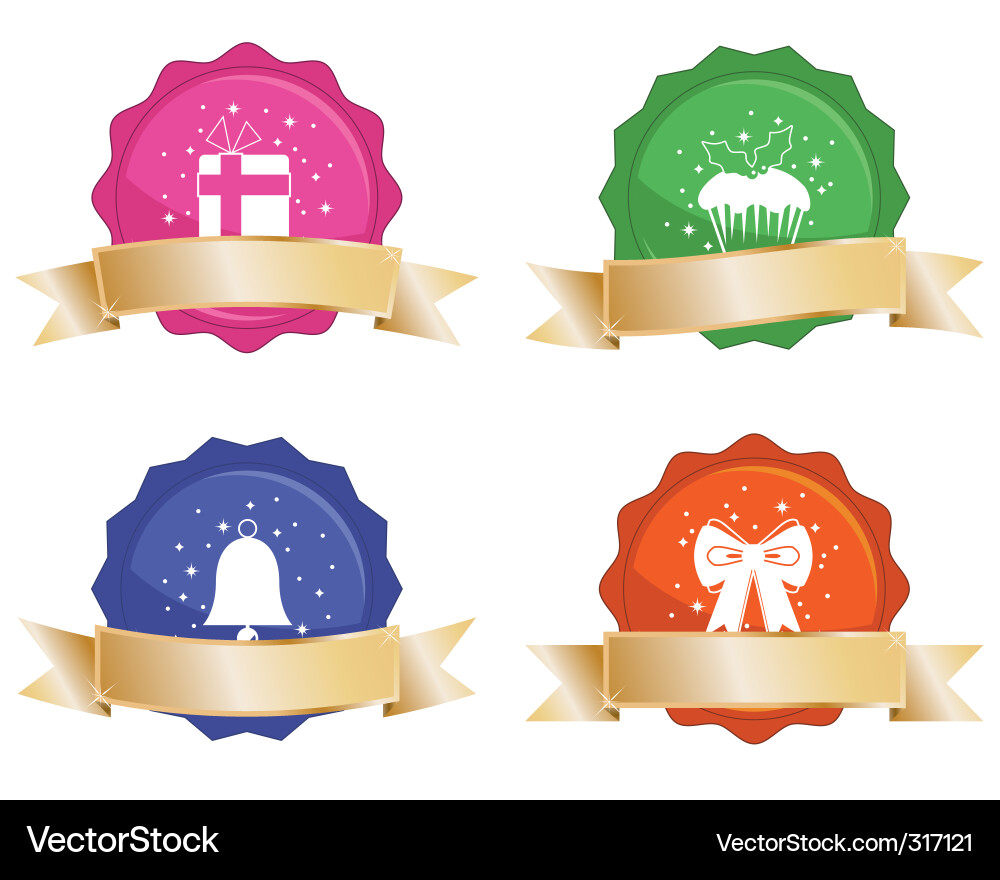 Christmas Seals & Emblems Vector Image