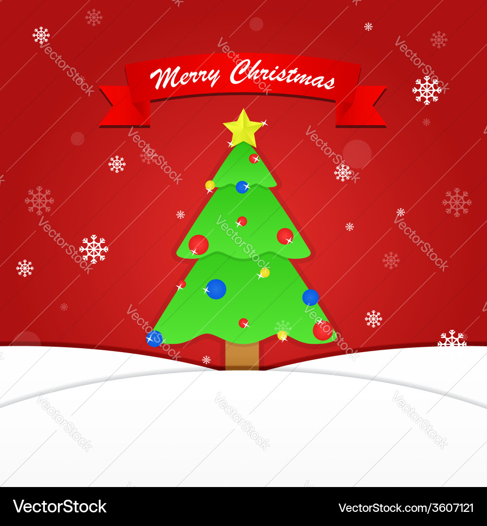 Christmas Tree Snowflake Background Vector Image
